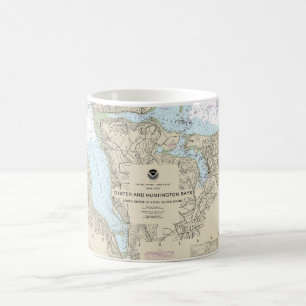 Mug Graphique marin des baies d'huîtres et de Huntingt