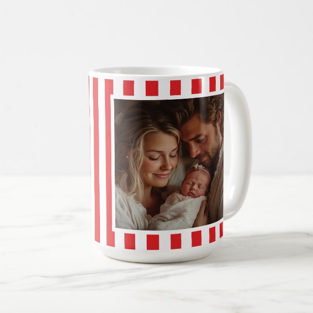 Mug Graphique moderne minima Noël rouge photo (Devant droit)
