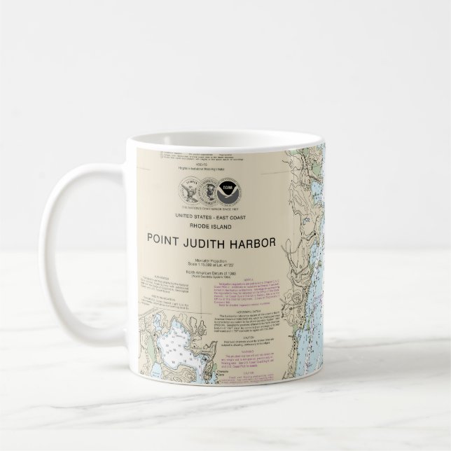Mug Graphique nautique du port de Point Judith 13219 (Gauche)