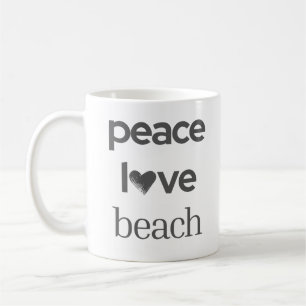 Mug Graphique Plage Amour Paix   Vie Côtière Nautique