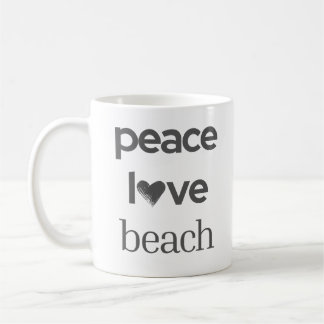 Mug Graphique Plage Amour Paix | Vie Côtière Nautique