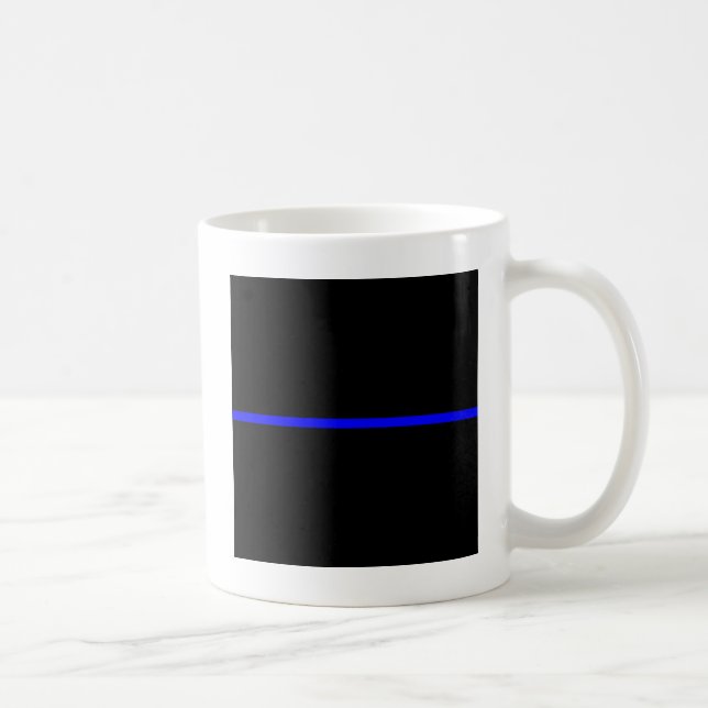Mug Graphique Symbolique de ligne bleue mince (Droite)