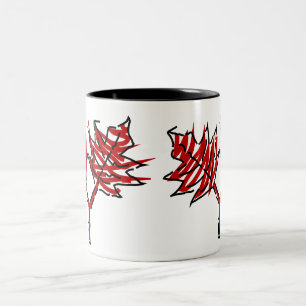 Mug graphique vectoriel Feuille rouge