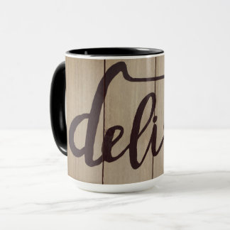 Mug Graphique Word Art DELISH Rustique Brown