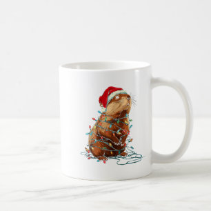 Mug Graphiques de Noël drôles de marmotte Lumières d'a