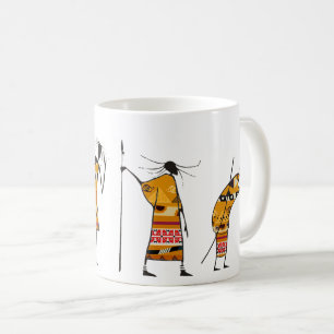 Mug Graphisme africain, chasseurs tribaux