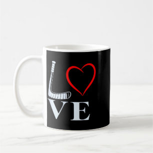 Mug Graphisme de coeur d'amour de hockey pour les fans