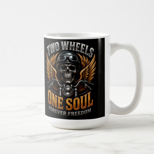 Mug Graphisme de liberté pour motards 🦅 🏍️ (Droite)