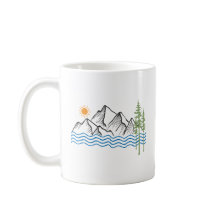 graphisme de randonnée et de camping en montagne