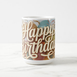 Mug Graphisme élégant "Joyeux Anniversaire" en script