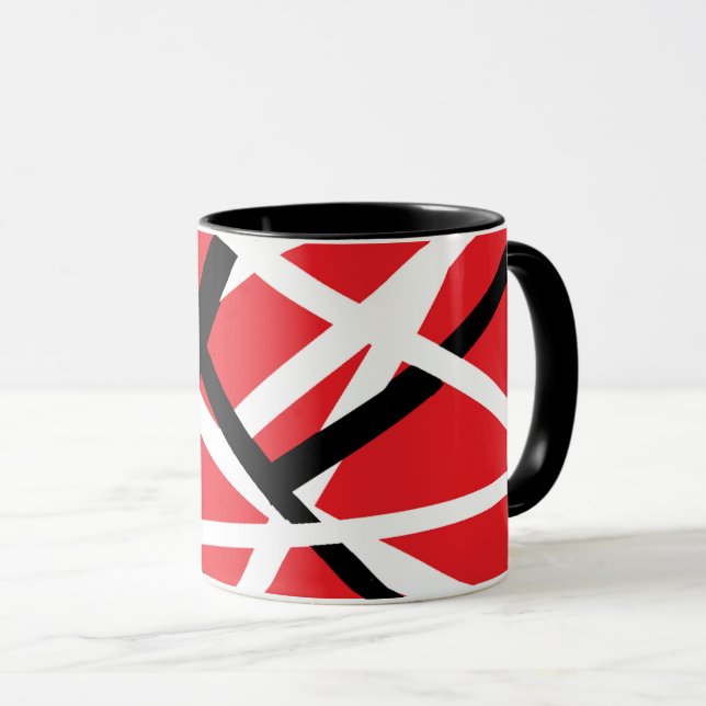 Mug graphisme rouge, noir et blanc (Devant droit)