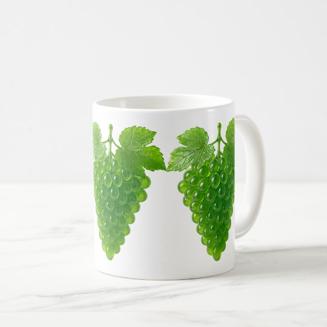 Mug Grappe raisin vert 3d (Devant droit)