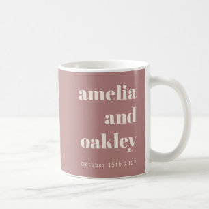 Mug Gras minimaliste Dusty Rose Retro Mariage personna
