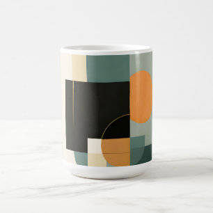 Mug Gras rétro : Cercles et rectangles Abstraits