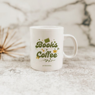 Mug Gras Retro Floral Livres et livre de café Lover Co