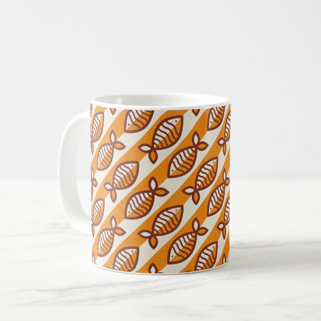 Mug Gras rétro poisson orange (Devant gauche)