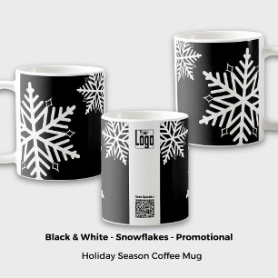 Mug Gras Snowflake noir & blanc récompense promotionne