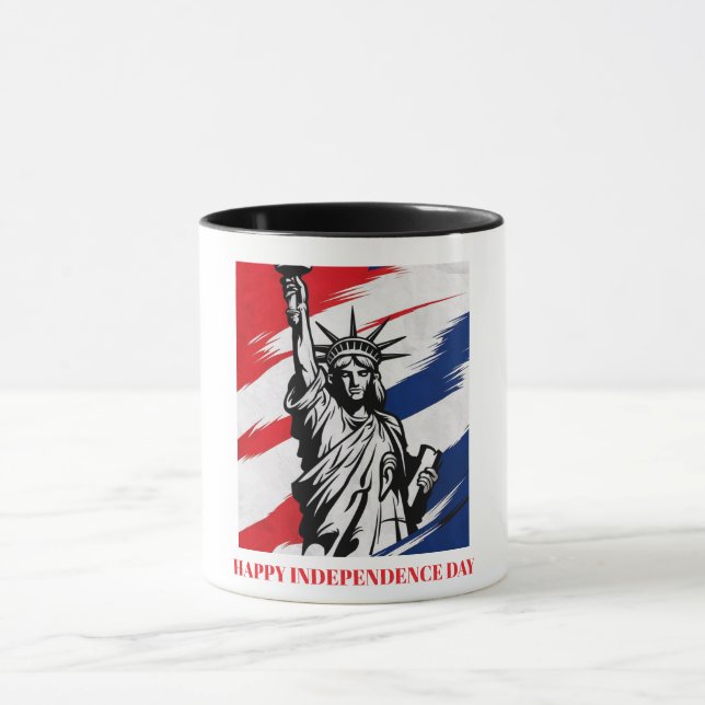 Mug Gras Statue de la Liberté rayonne Patriotique Cust (Centre)