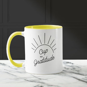 Mug Gratitude Sunshine Moderne Message personnalisé