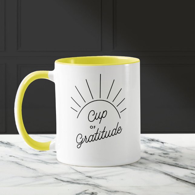 Mug Gratitude Sunshine Moderne Message personnalisé (Créateur téléchargé)