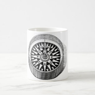 Mug Gravure à l'eau-forte marine classique - boussole