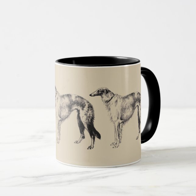 Mug Gravure de Borzoi Martynow (Devant droit)