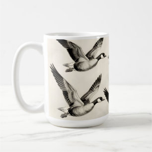 Mug Gravure vintage d'oies du Canada en vol