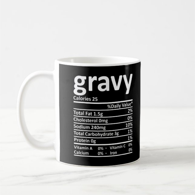 Mug Gravy-Nutrition Thanksgiving Costume Food Facts Ch (Gauche)