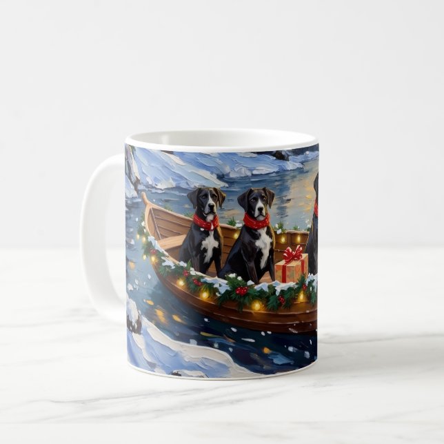 Mug Great Dane Christmas Boat Holiday (Devant gauche)