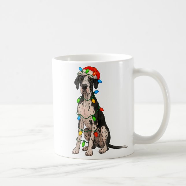 Mug Great Dane Christmas Lights Dog Lover Xmas Pajama  (Droite)