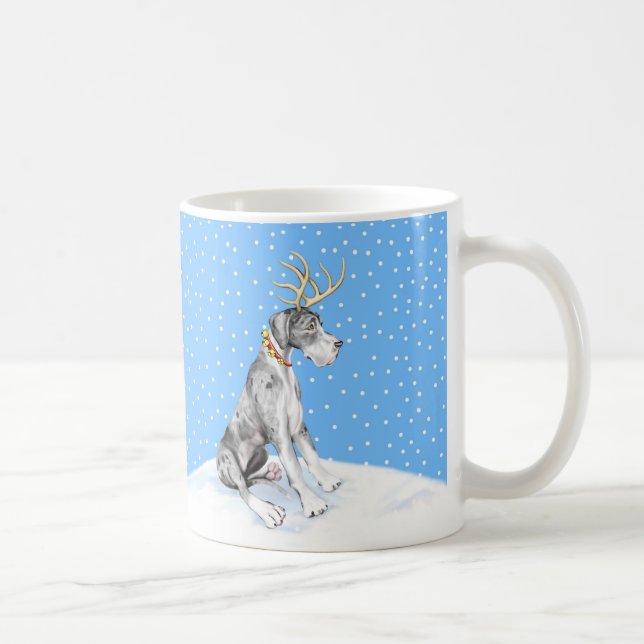 Mug Great Dane Reindeer Christmas Merle UC (Droite)