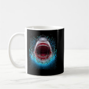 Mug Great White Shark Open Mouth Teeth Beach Ocean Ani