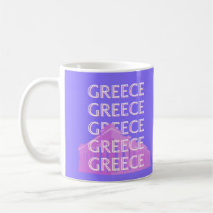 Mug Grèce, Athènes Travel Art, Retro Travel Art