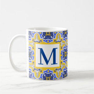 Mug Grecian Portugais Bleu et carreaux jaunes azul