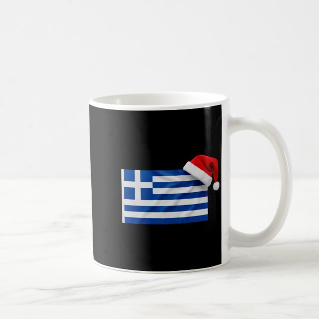 Mug Greek Flag Santa Hat Funny Greece Christmas Holida (Droite)