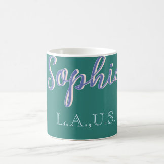 Mug GREEN add name girl boss text PURPLE elegant