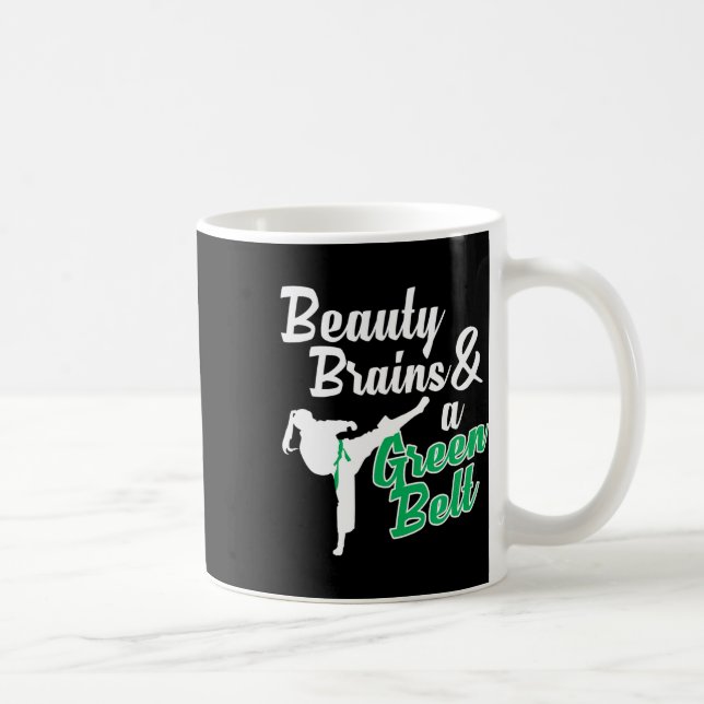Mug Green Belt Taekwondo Martial Arts Funny Judo Citat (Droite)