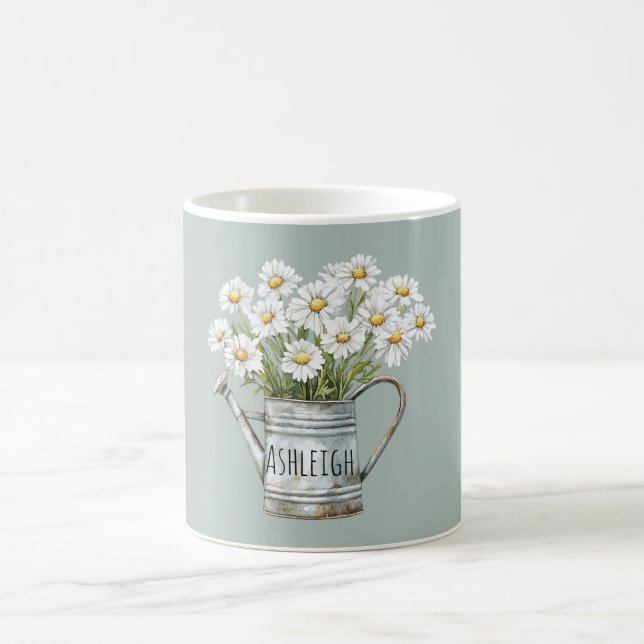 Mug Green Daisy Flowers (Centre)