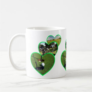 Mug Green Golf Hearts Design,