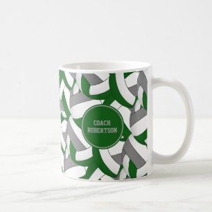 Mug green grey volleyball équipe couleurs entraîneur c
