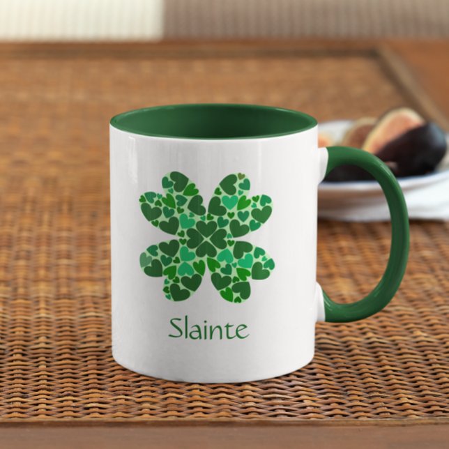 Mug Green Hearts Shamrock personnalisé (Créateur téléchargé)