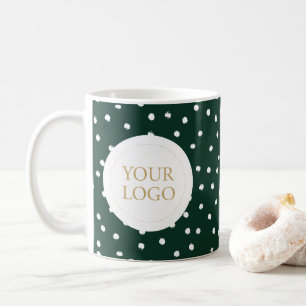 Mug Green Holiday Confetti Simple Logo d'affaires pers