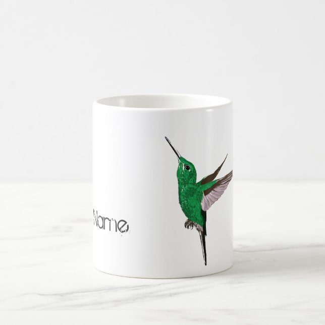 Mug Green Hummingbird Nom personnalisé (Centre)