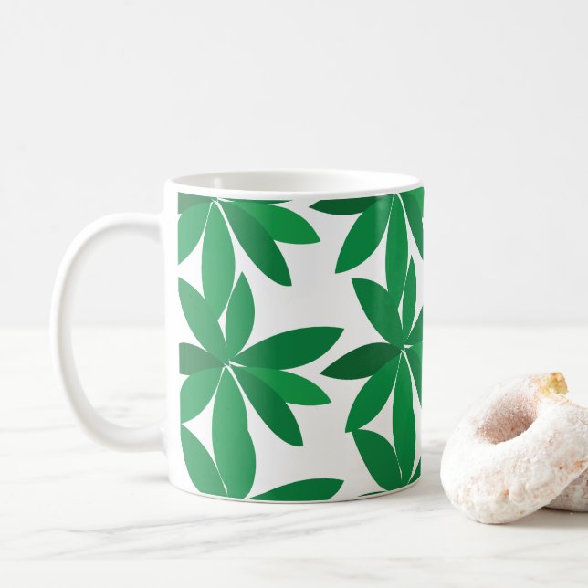 Mug Green Leaves Foliage (Avec donut)