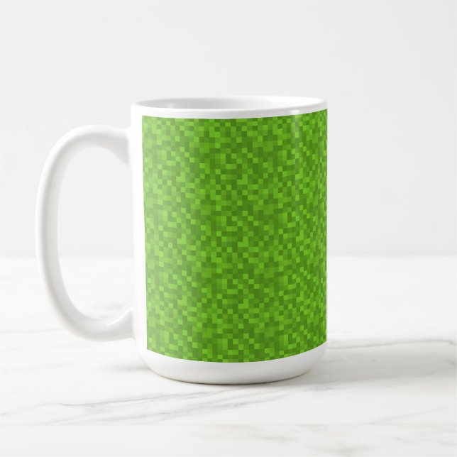 Mug Green Pixel Pattern Retro 8-Bit Gaming (Gauche)
