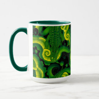 Mug Green Yellow Alligator Crocodile Dragon Name