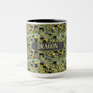Mug Green Yellow Alligator Crocodile Dragon Name