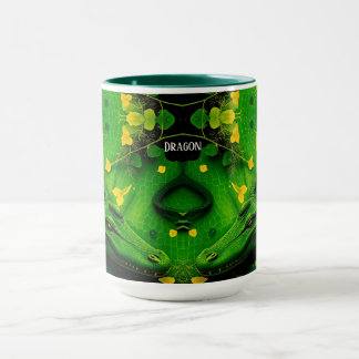 Mug Green Yellow Alligator Crocodile Dragon Name