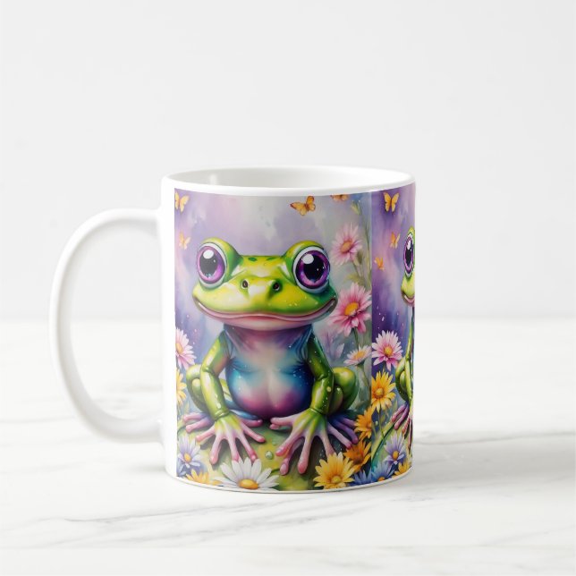 Mug Grenouille Avec Art numérique Fleur (Gauche)