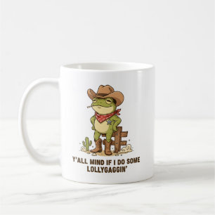 Mug Grenouille cow-boy mignon qui lambine humour de gr
